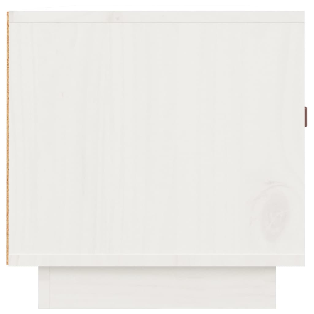 Meuble TV Blanc 80x34x35 cm Bois de pin massif - XIOS