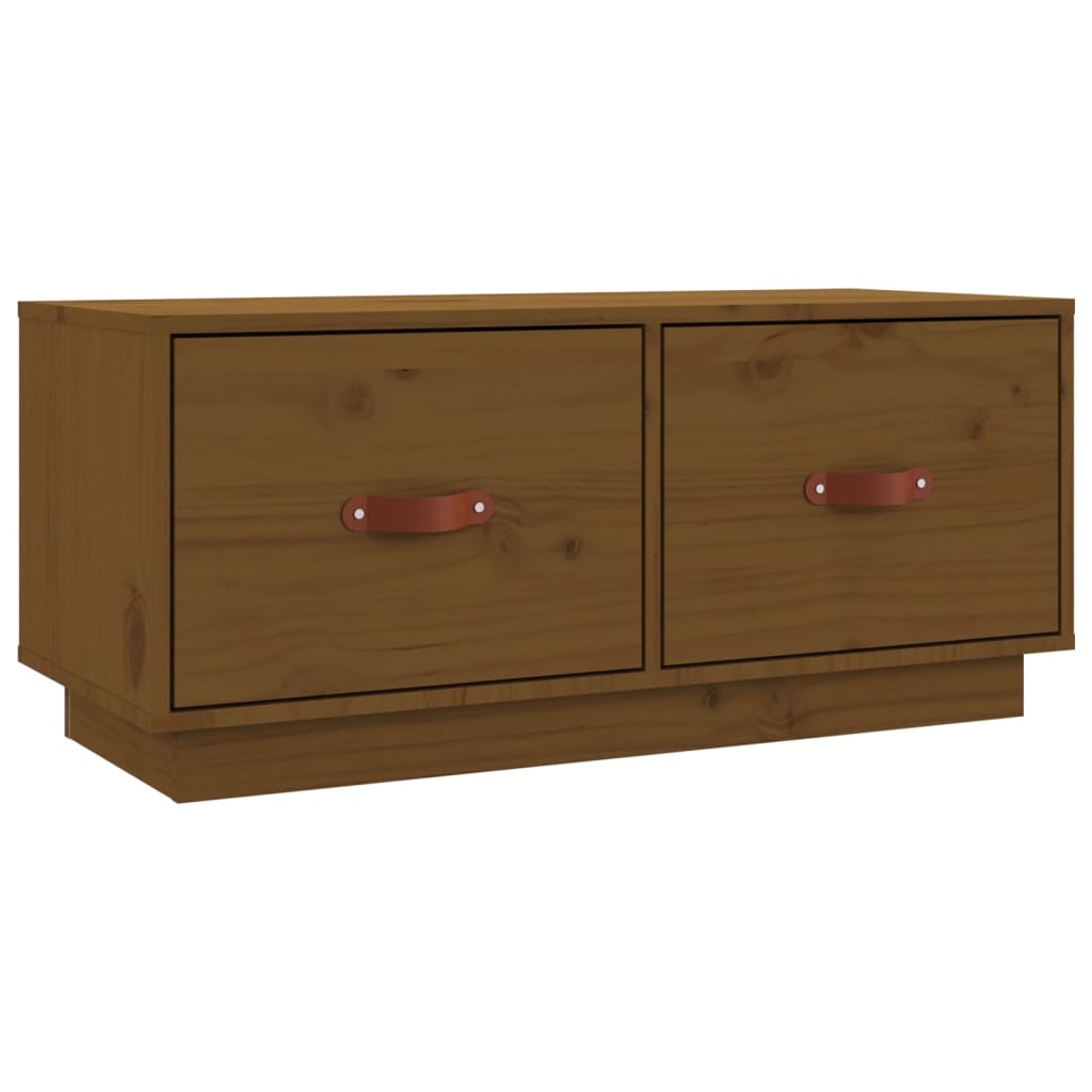 Meuble TV Marron miel 80x34x35 cm Bois de pin massif - XIOS