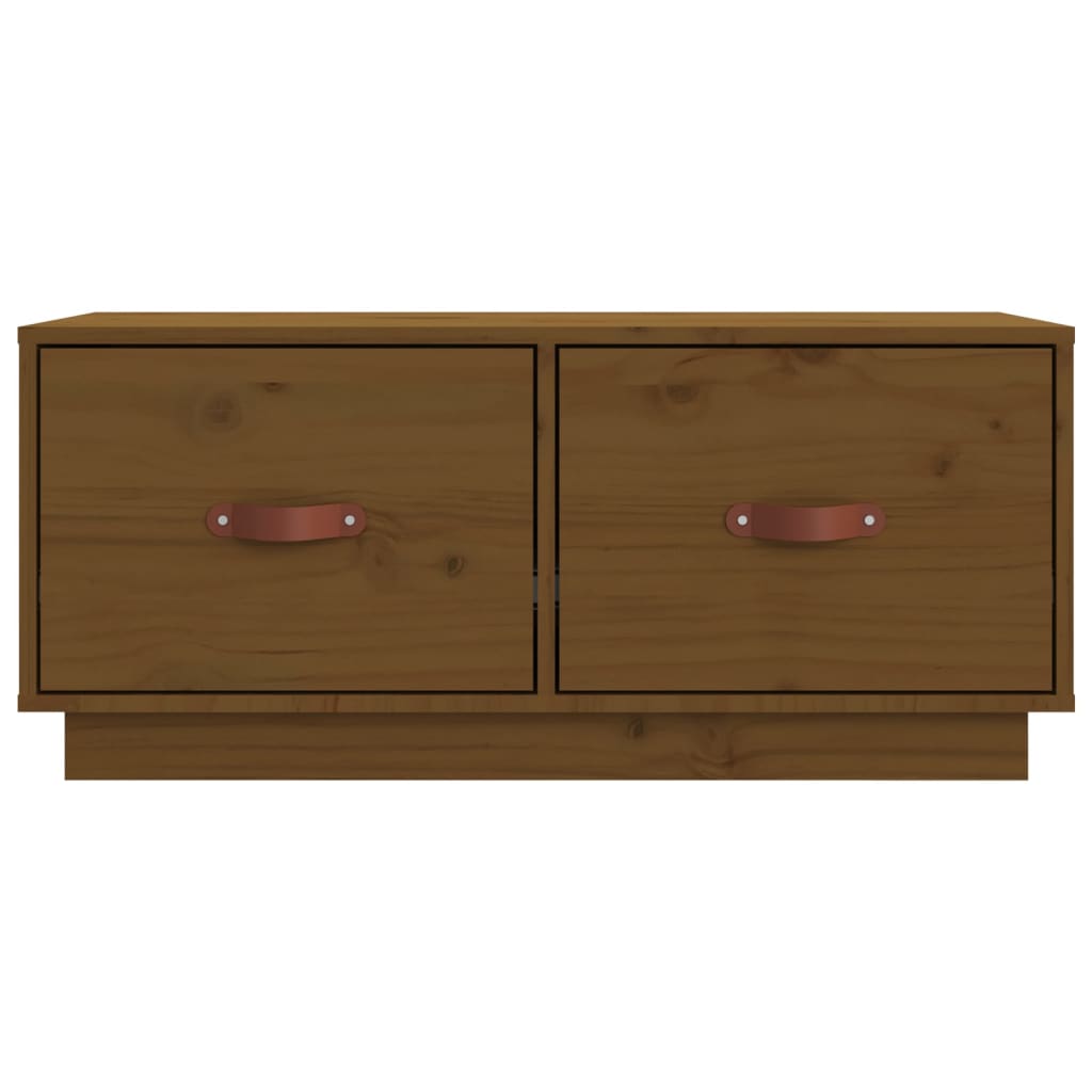 Meuble TV Marron miel 80x34x35 cm Bois de pin massif - XIOS