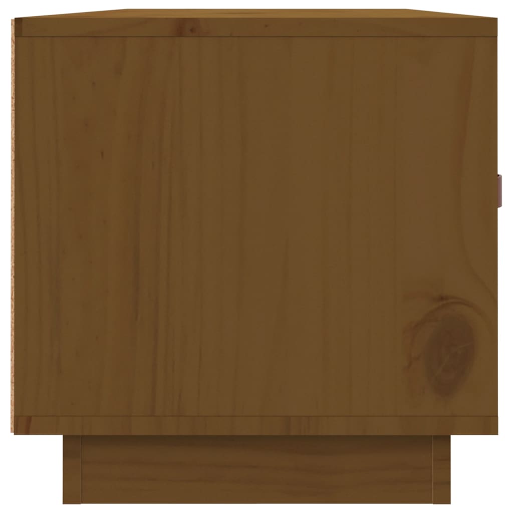 Meuble TV Marron miel 80x34x35 cm Bois de pin massif - XIOS