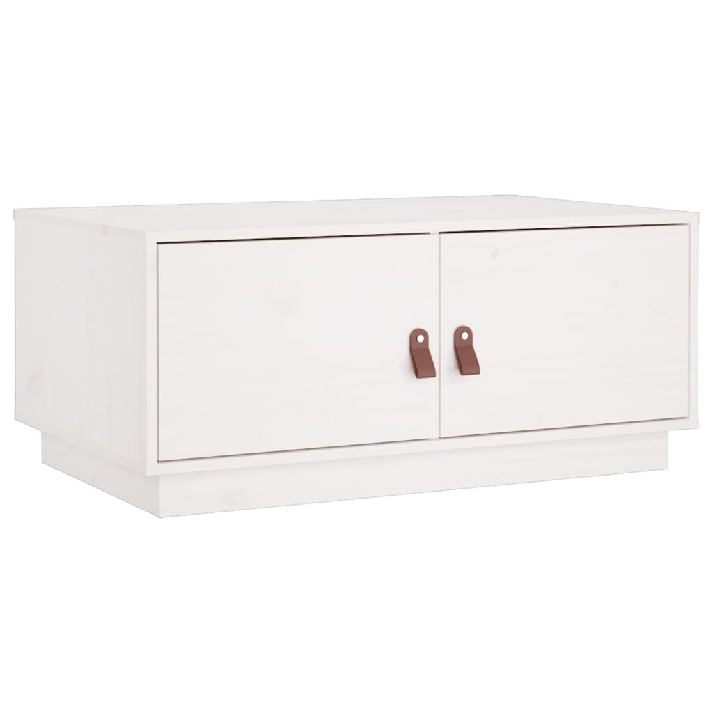 Table basse Blanc 80x50x35 cm Bois massif de pin - XIOS