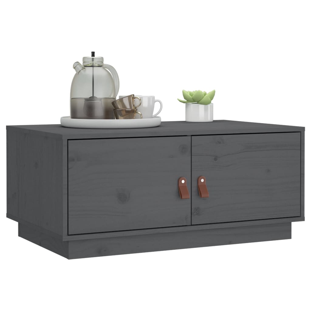 Table basse Gris 80x50x35 cm Bois massif de pin - XIOS