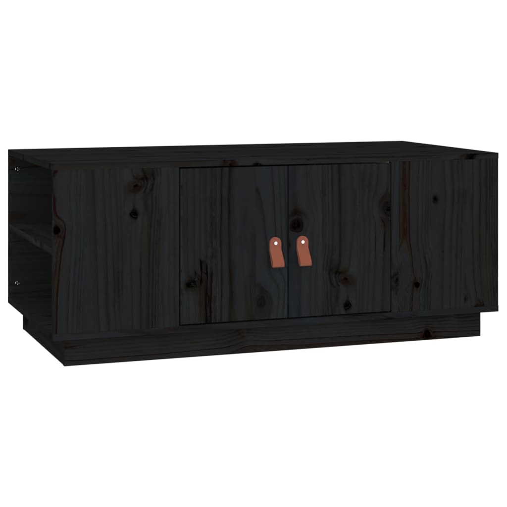 Table basse Noir 100x50x41 cm Bois massif de pin - XIOS