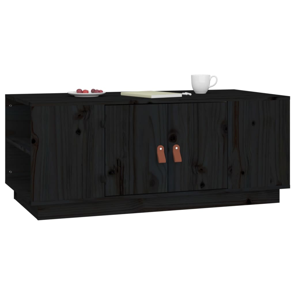 Table basse Noir 100x50x41 cm Bois massif de pin - XIOS