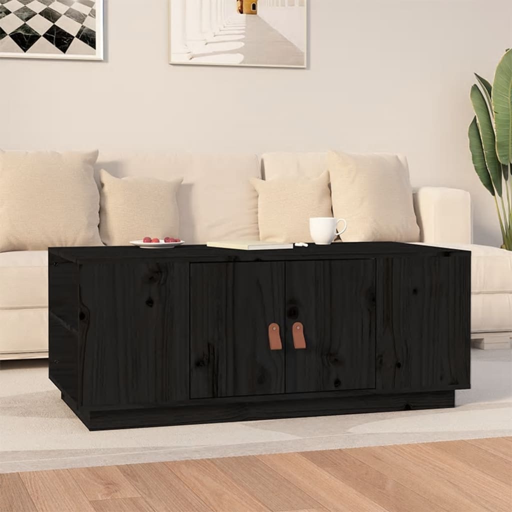Table basse Noir 100x50x41 cm Bois massif de pin - XIOS