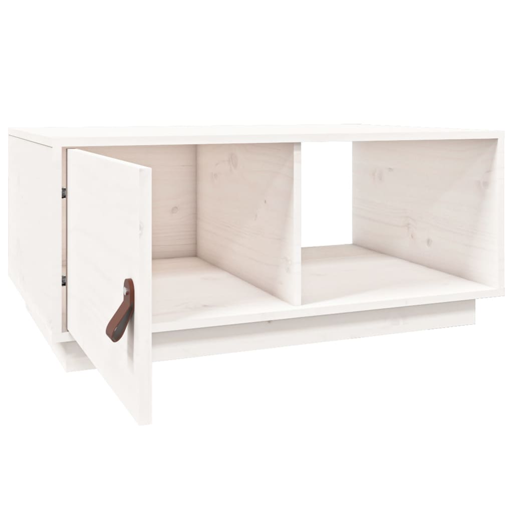 Table basse Blanc 80x50x35,5 cm Bois massif de pin - XIOS