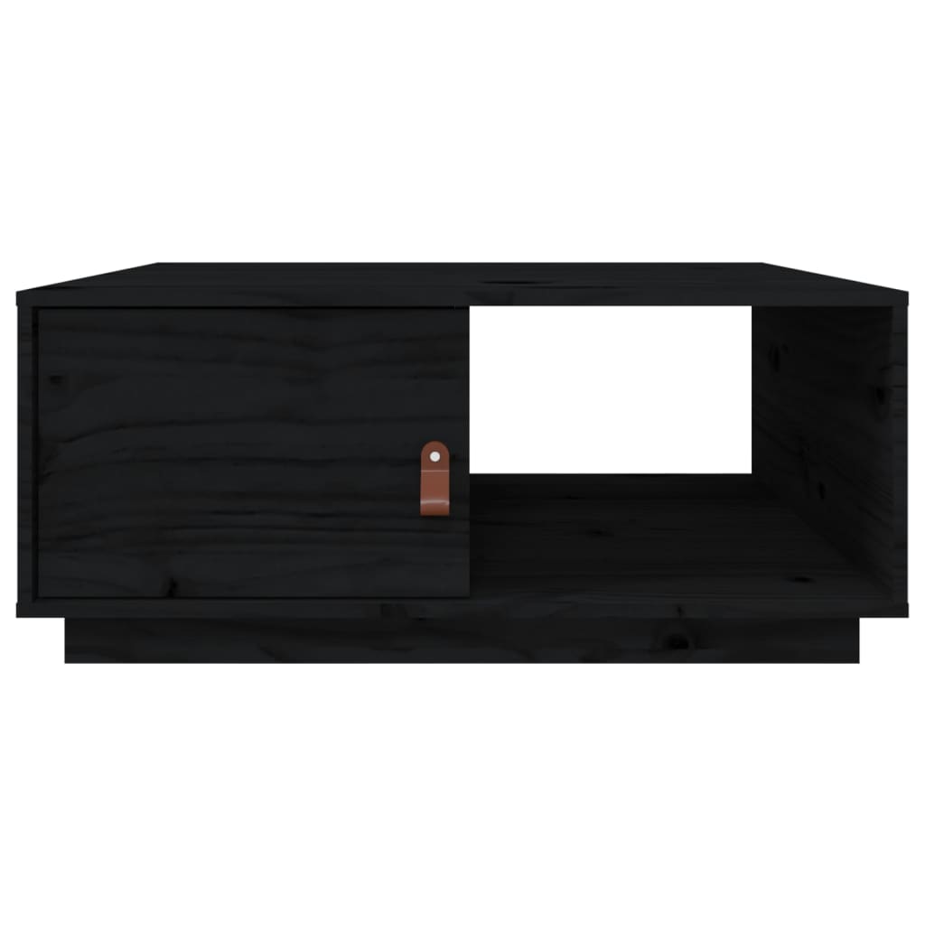 Table basse Noir 80x50x35,5 cm Bois massif de pin - XIOS