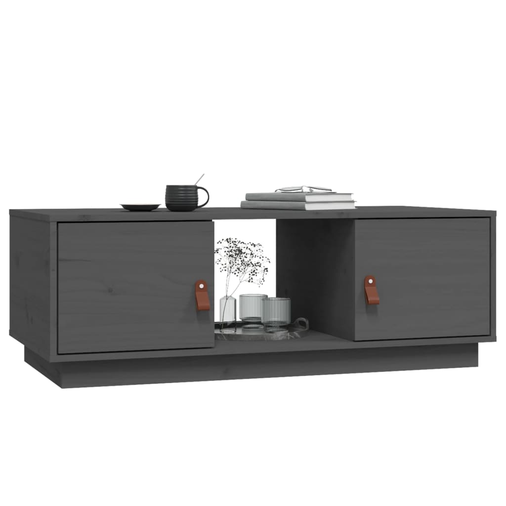 Table basse Gris 100x50x35 cm Bois massif de pin - XIOS