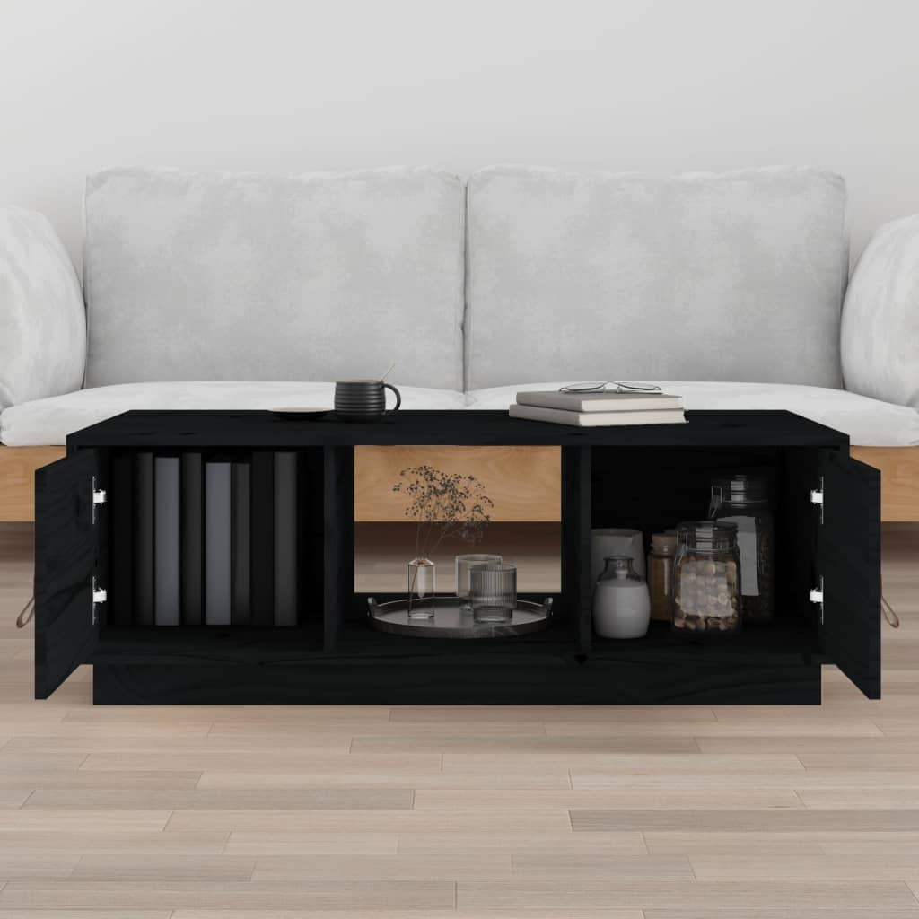 Table basse Noir 100x50x35 cm Bois massif de pin - XIOS