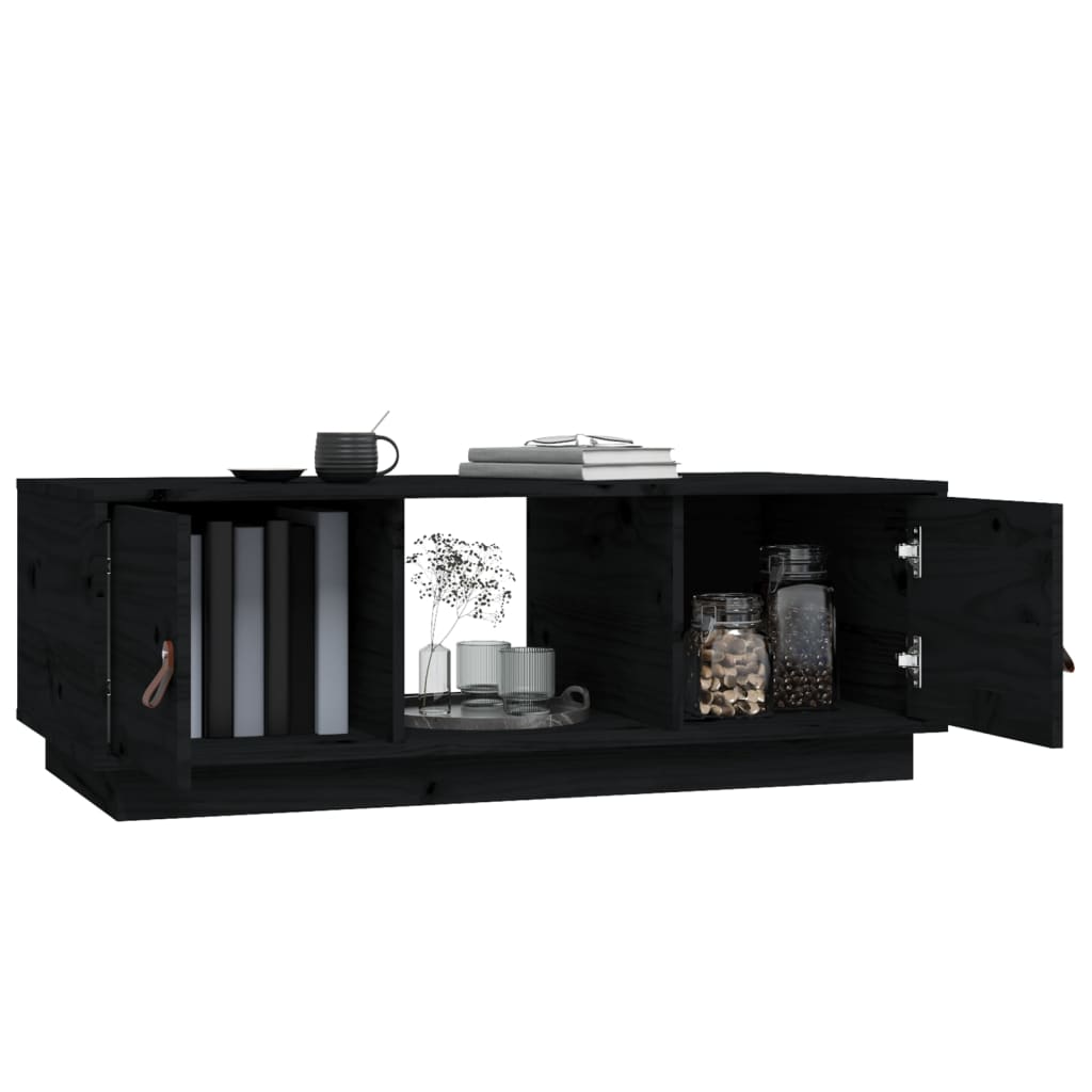 Table basse Noir 100x50x35 cm Bois massif de pin - XIOS