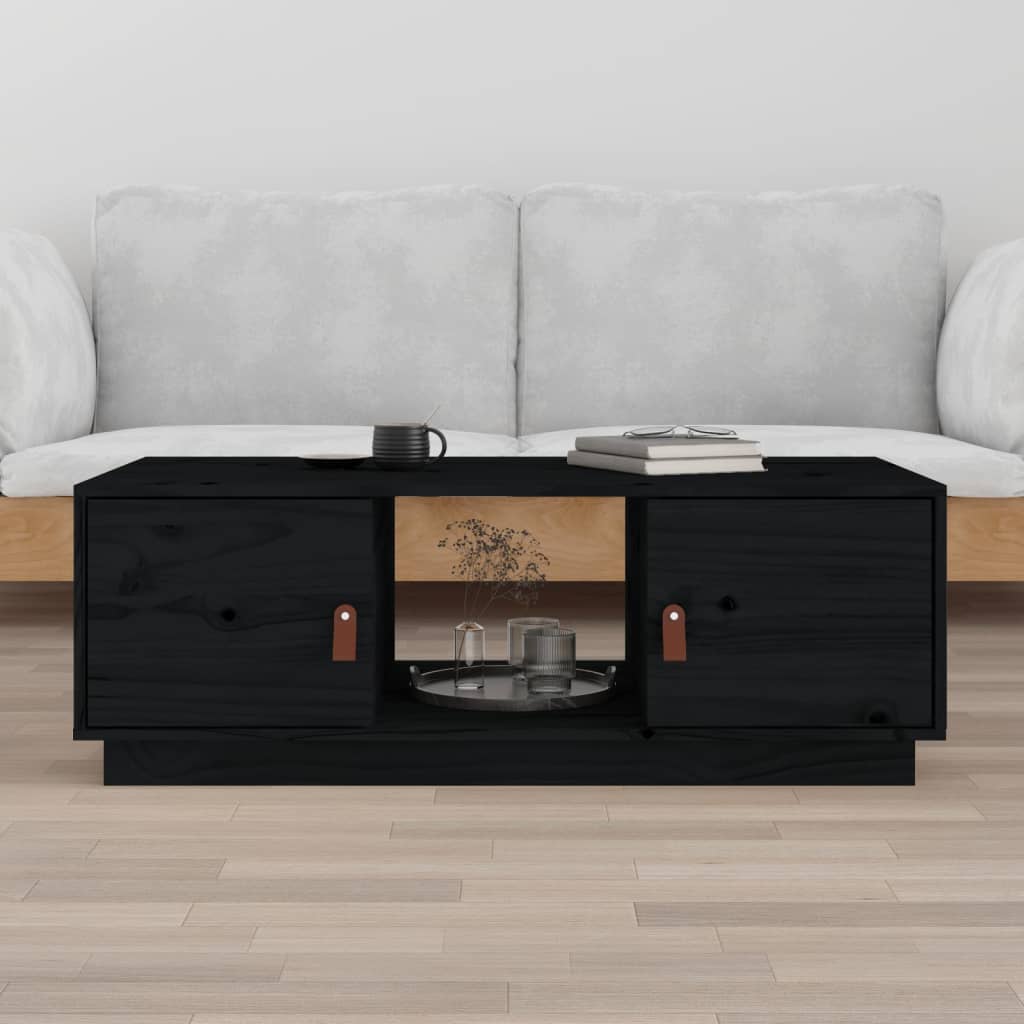 Table basse Noir 100x50x35 cm Bois massif de pin - XIOS