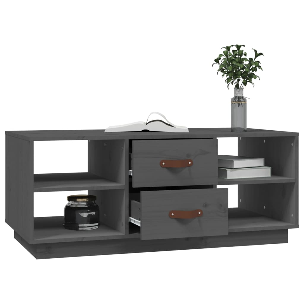 Table basse Gris 100x50x41 cm Bois massif de pin - XIOS