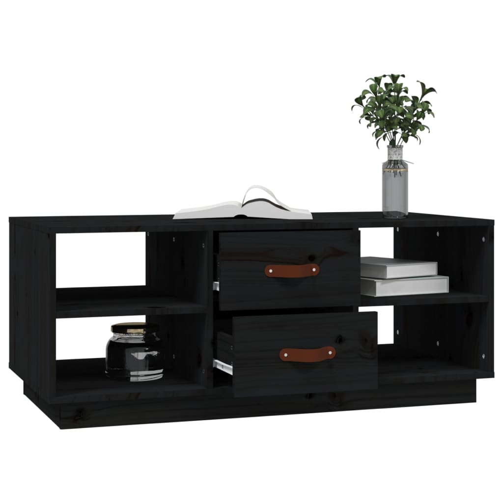 Table basse Noir 100x50x41 cm Bois massif de pin - XIOS