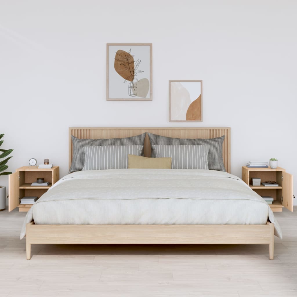 Tables de chevet 2 pcs 40x34x45 cm Bois de pin massif - XIOS