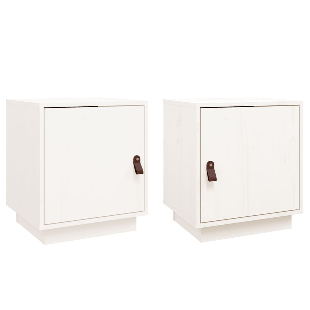 Tables de chevet 2 pcs Blanc 40x34x45 cm Bois de pin massif - XIOS