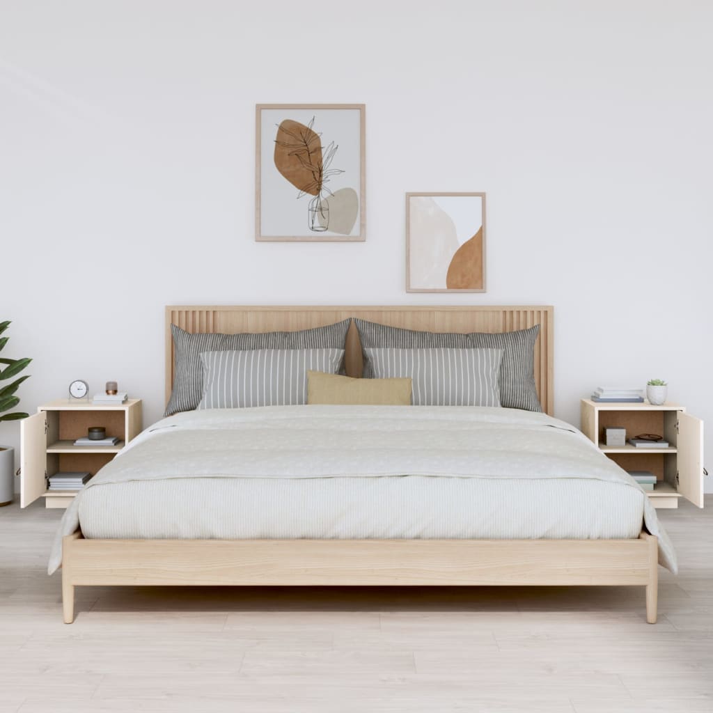 Tables de chevet 2 pcs Blanc 40x34x45 cm Bois de pin massif - XIOS