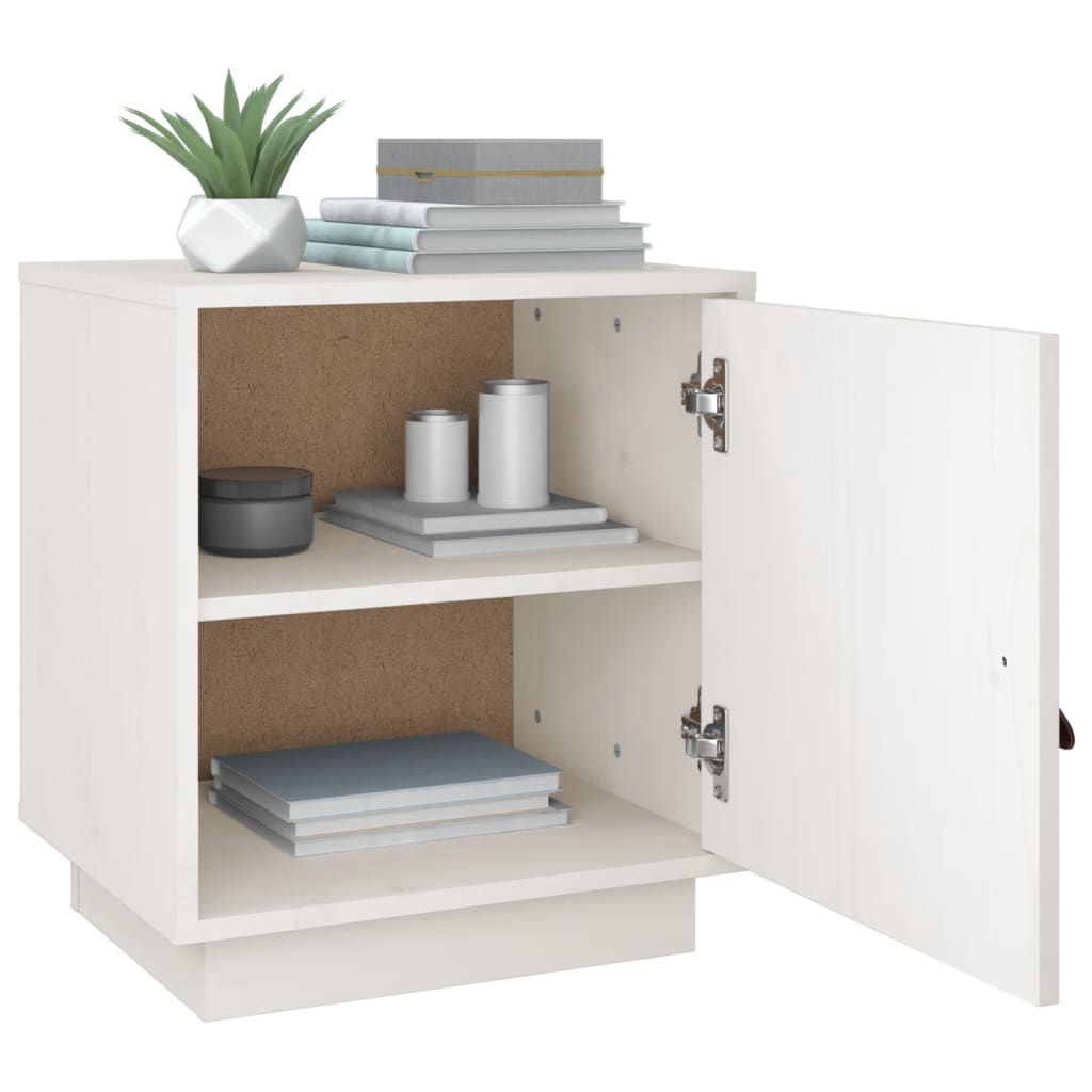 Tables de chevet 2 pcs Blanc 40x34x45 cm Bois de pin massif - XIOS