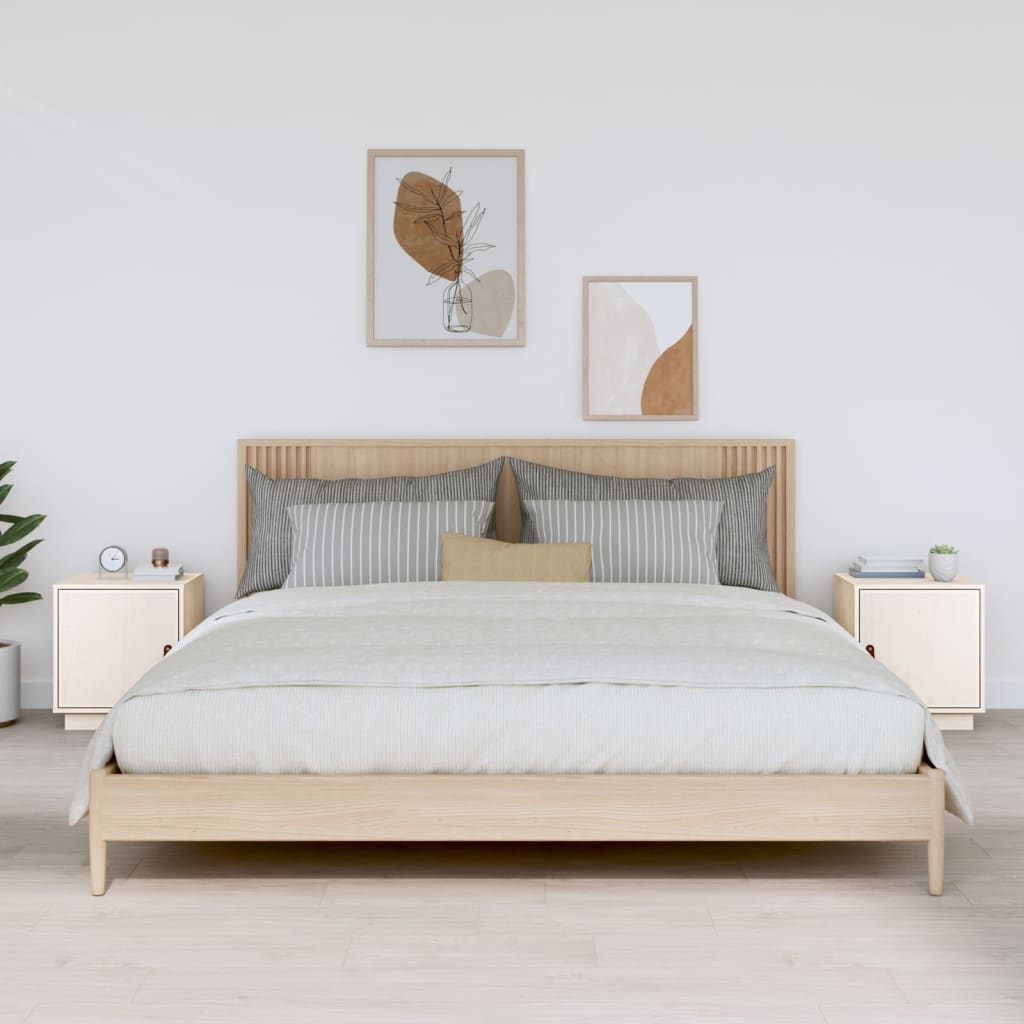 Tables de chevet 2 pcs Blanc 40x34x45 cm Bois de pin massif - XIOS