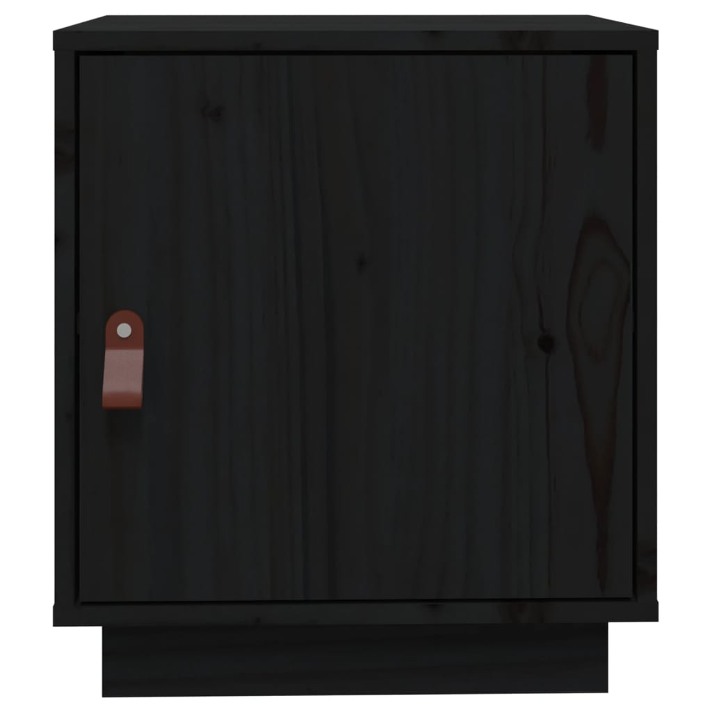 Tables de chevet 2 pcs Noir 40x34x45 cm Bois de pin massif - XIOS