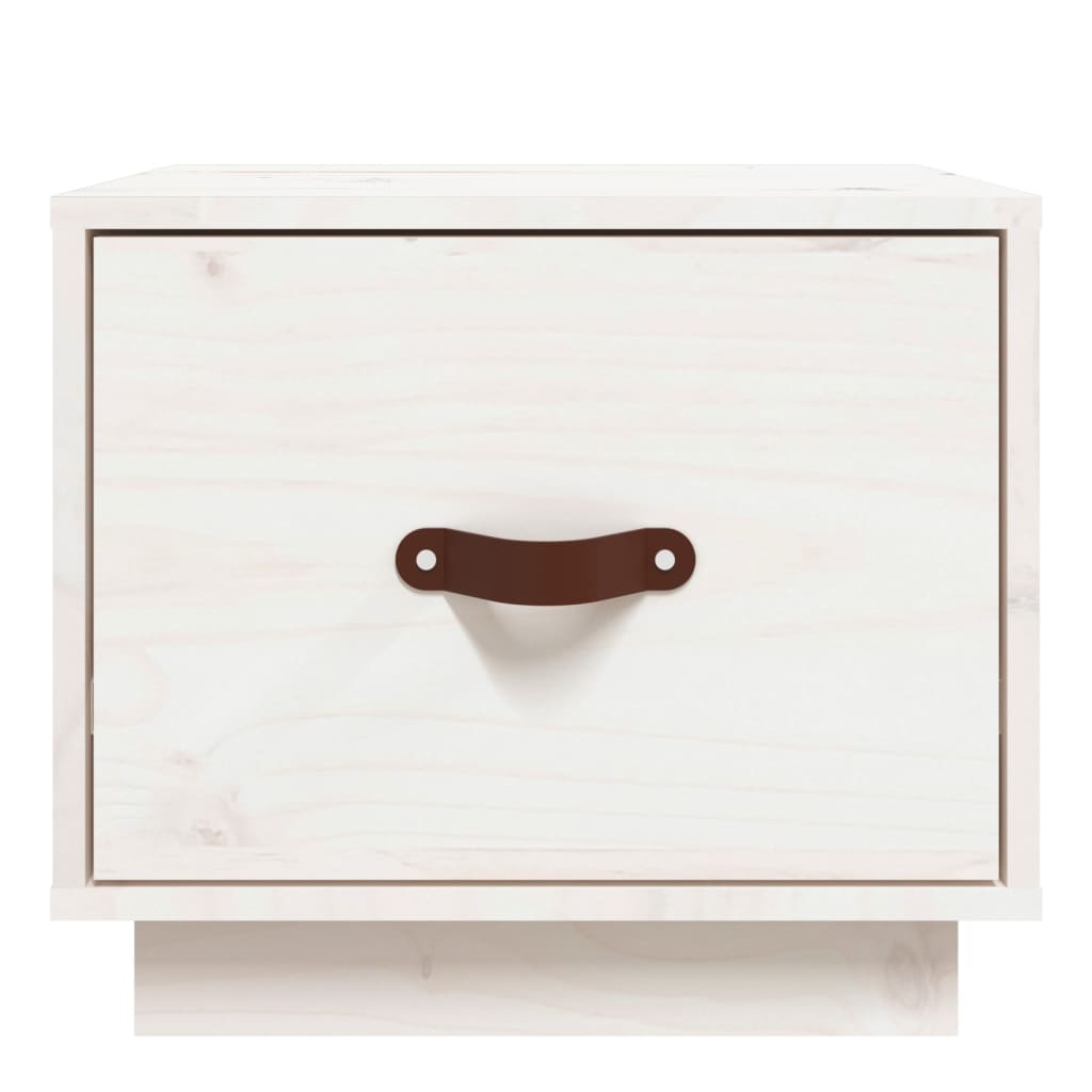 Table de chevet Blanc 40x34x35 cm Bois de pin solide - XIOS