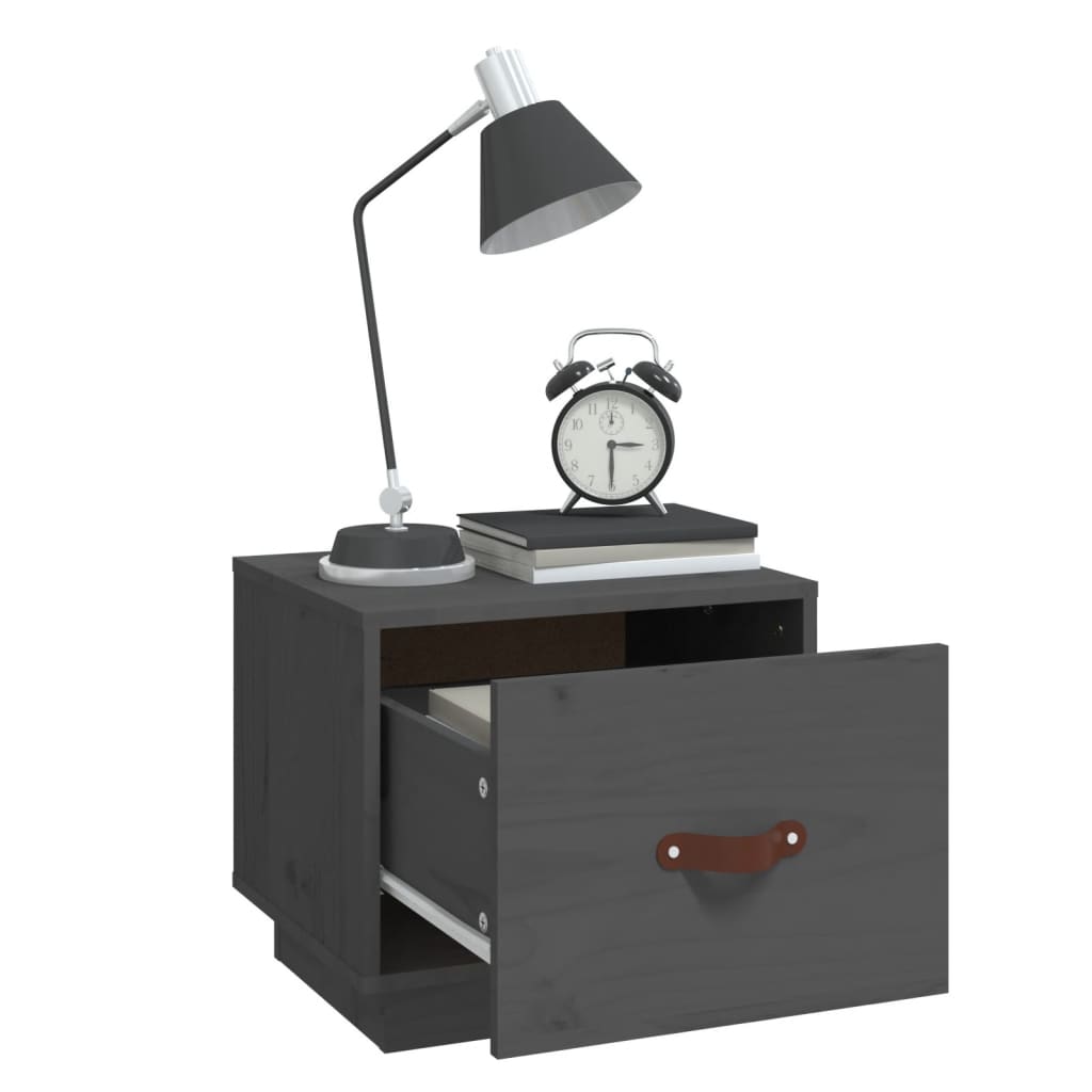 Table de chevet Gris 40x34x35 cm Bois de pin solide - XIOS
