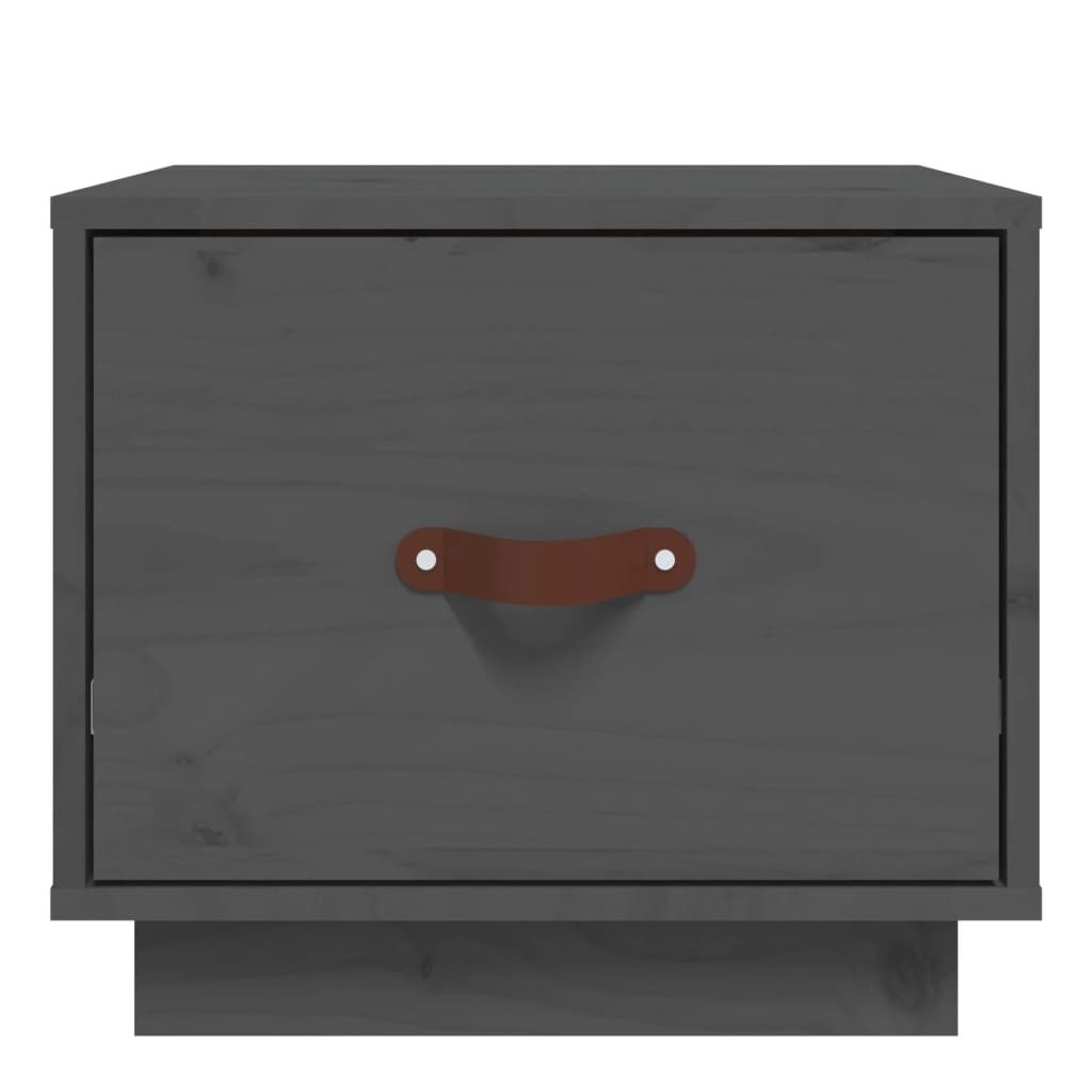 Table de chevet Gris 40x34x35 cm Bois de pin solide - XIOS