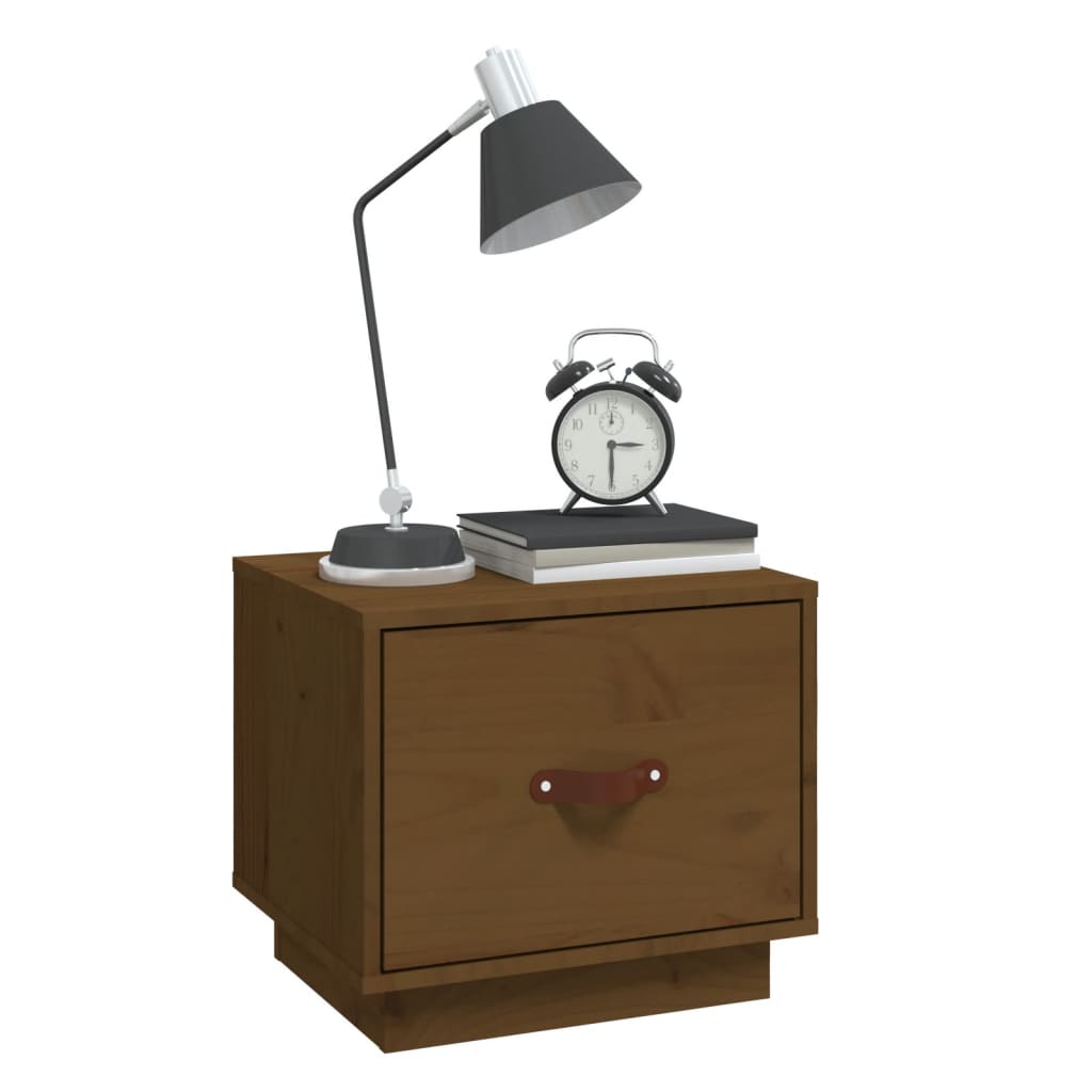 Tables de chevet 2pcs Marron miel 40x34x35cm Bois de pin massif - XIOS