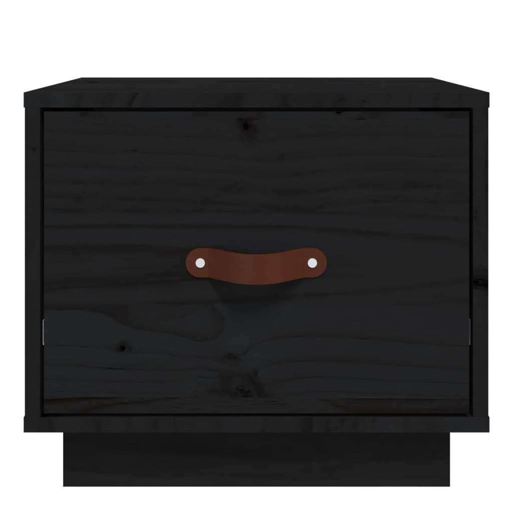 Tables de chevet 2 pcs Noir 40x34x35 cm Bois de pin massif - XIOS
