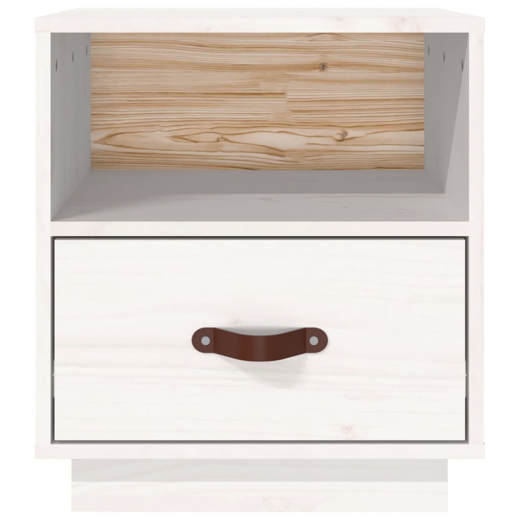 Tables de chevet 2 pcs Blanc 40x34x45 cm Bois de pin massif - XIOS