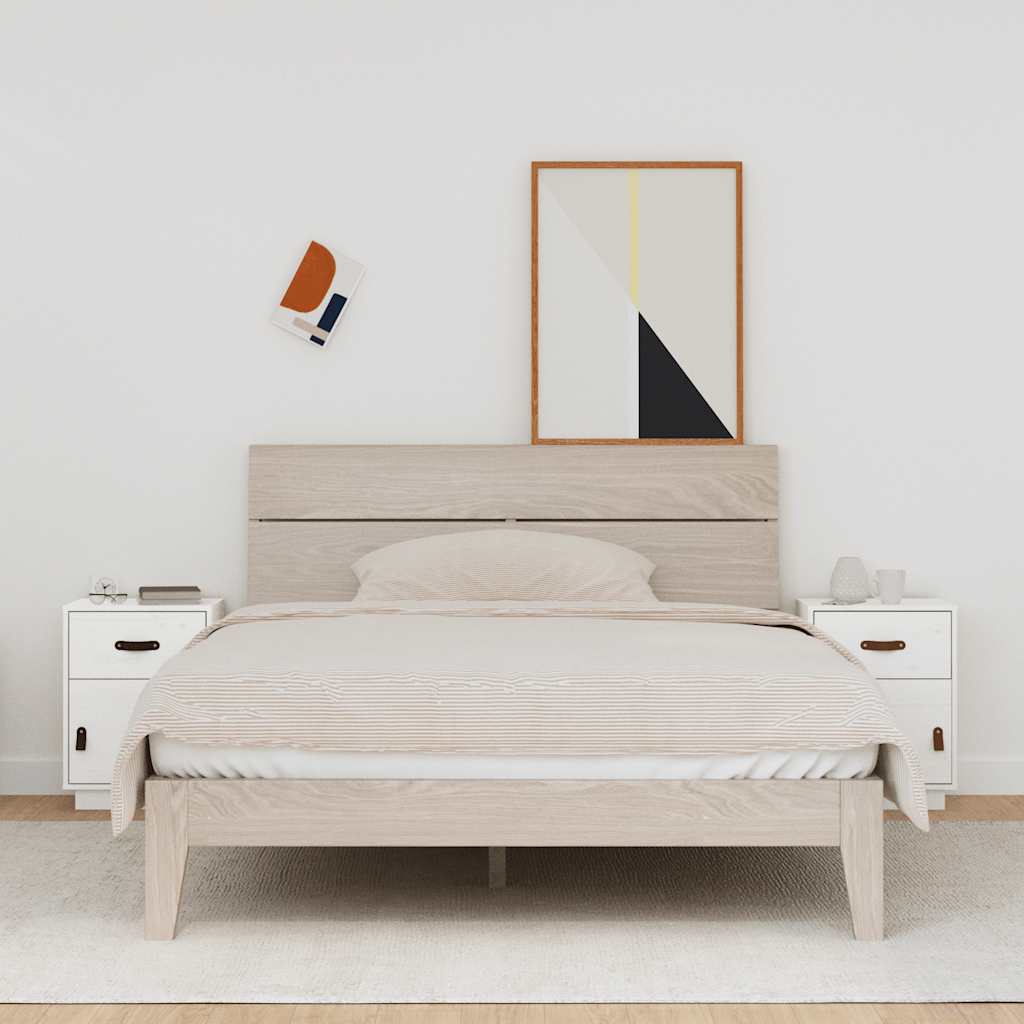 Tables de chevet 2 pcs Blanc 40x34x55 cm Bois de pin massif - XIOS