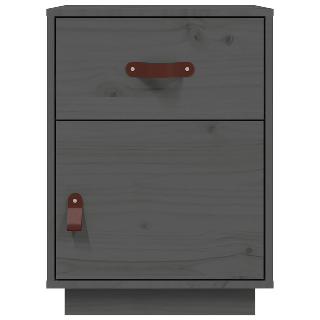 Tables de chevet 2 pcs Gris 40x34x55 cm Bois de pin massif - XIOS