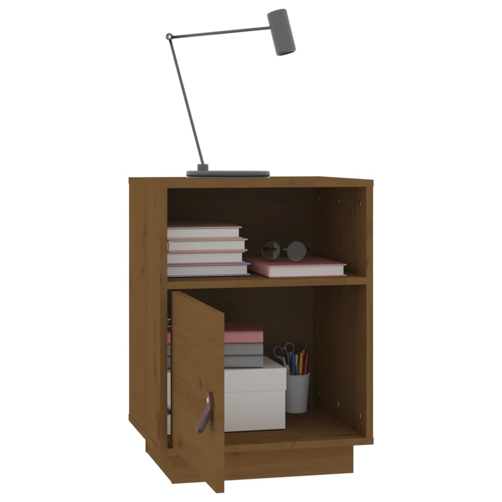 Table de chevet Marron miel 40x34x55 cm Bois de pin massif - XIOS
