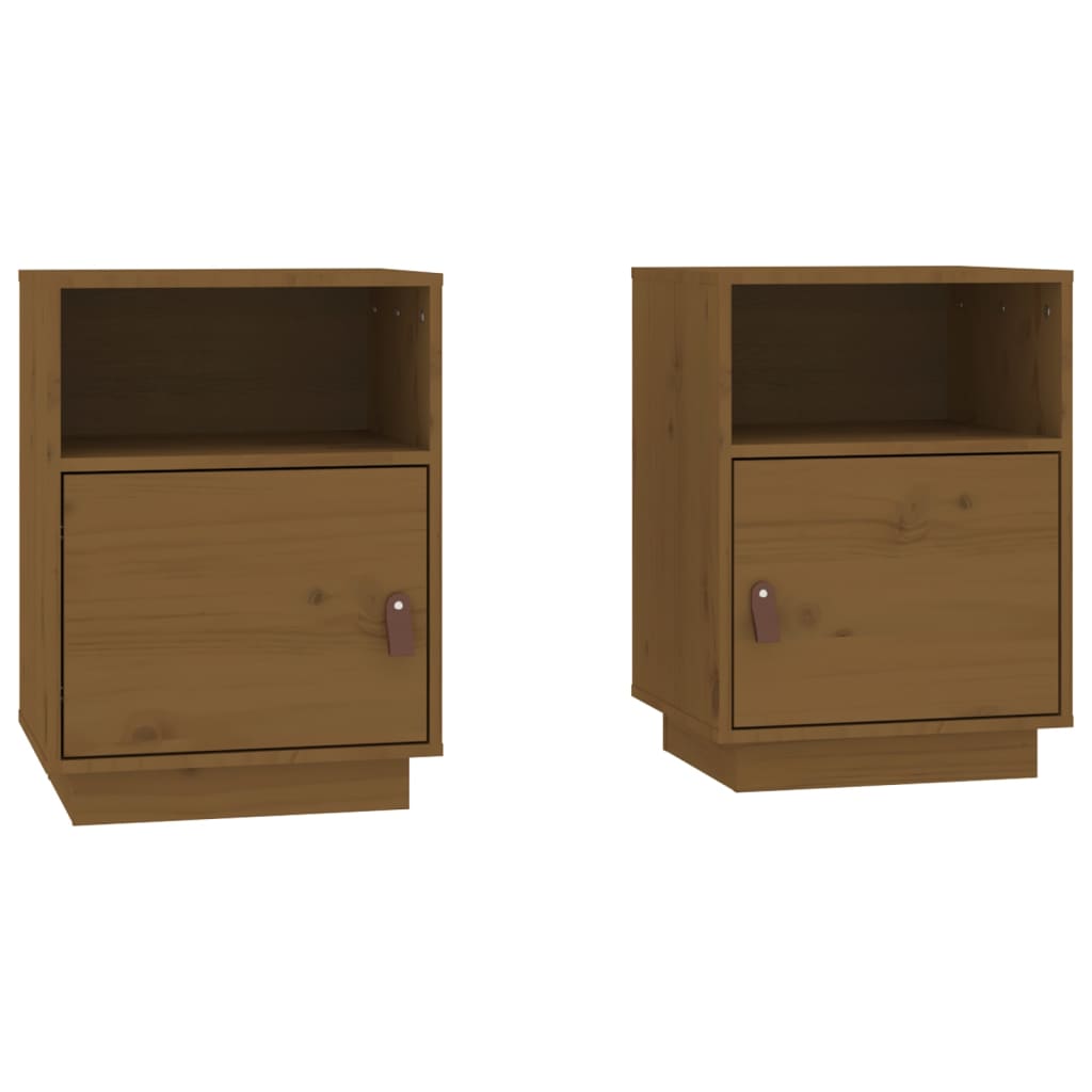 Tables de chevet 2pcs Marron miel 40x34x55cm Bois de pin massif - XIOS