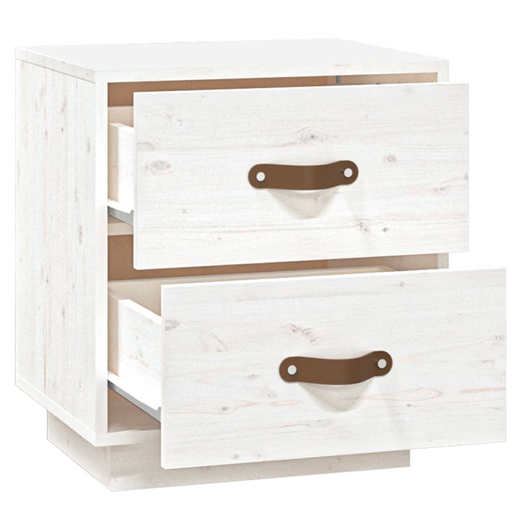Tables de chevet 2 pcs Blanc 40x34x45 cm Bois de pin massif - XIOS