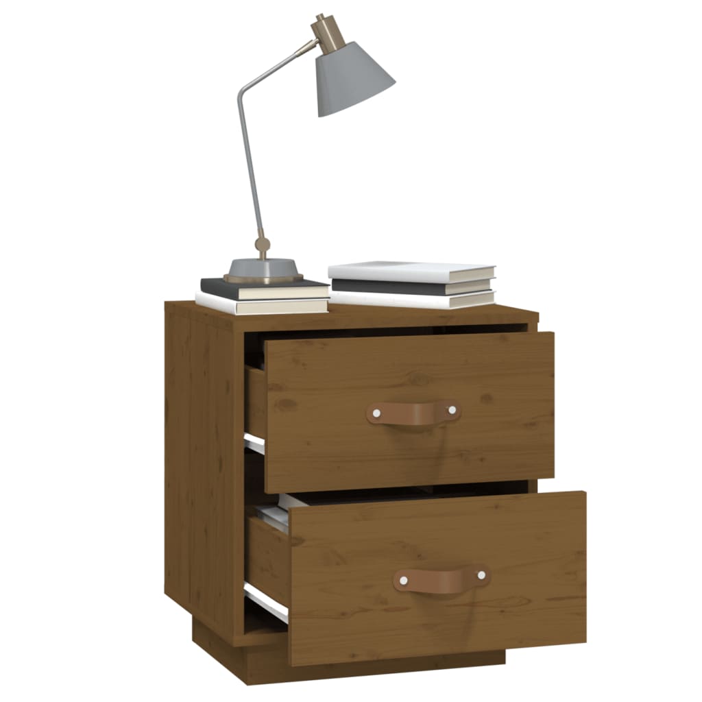 Table de chevet Marron miel 40x34x45 cm Bois de pin massif - XIOS