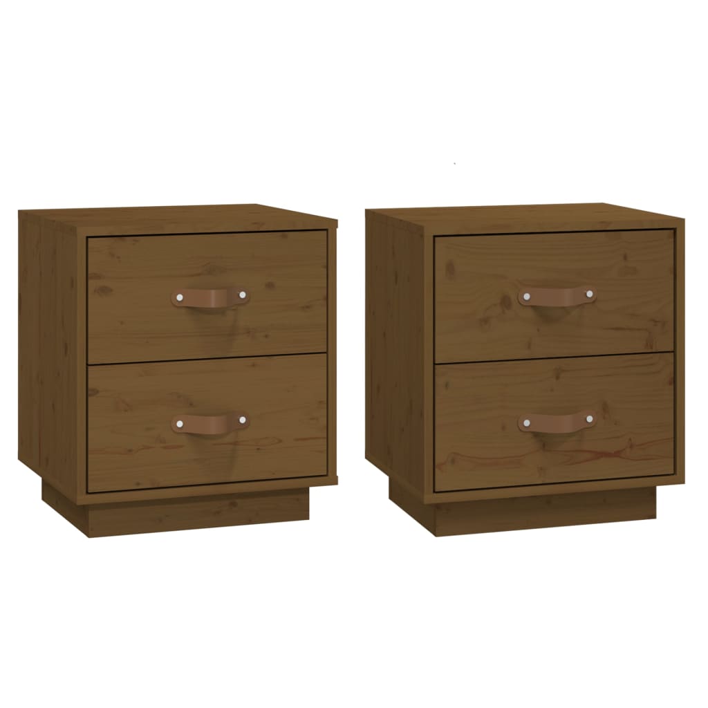Tables de chevet 2 pcs Marron miel 40x34x45 cm Bois pin massif - XIOS