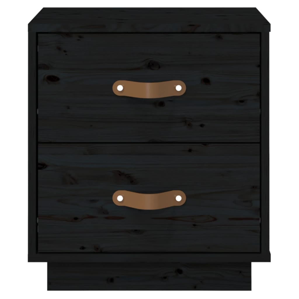 Table de chevet Noir 40x34x45 cm Bois de pin massif - XIOS