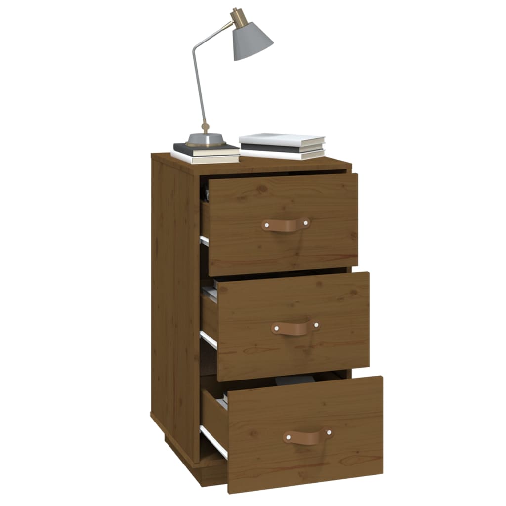 Table de chevet Marron miel 40x40x75 cm Bois de pin solide - XIOS