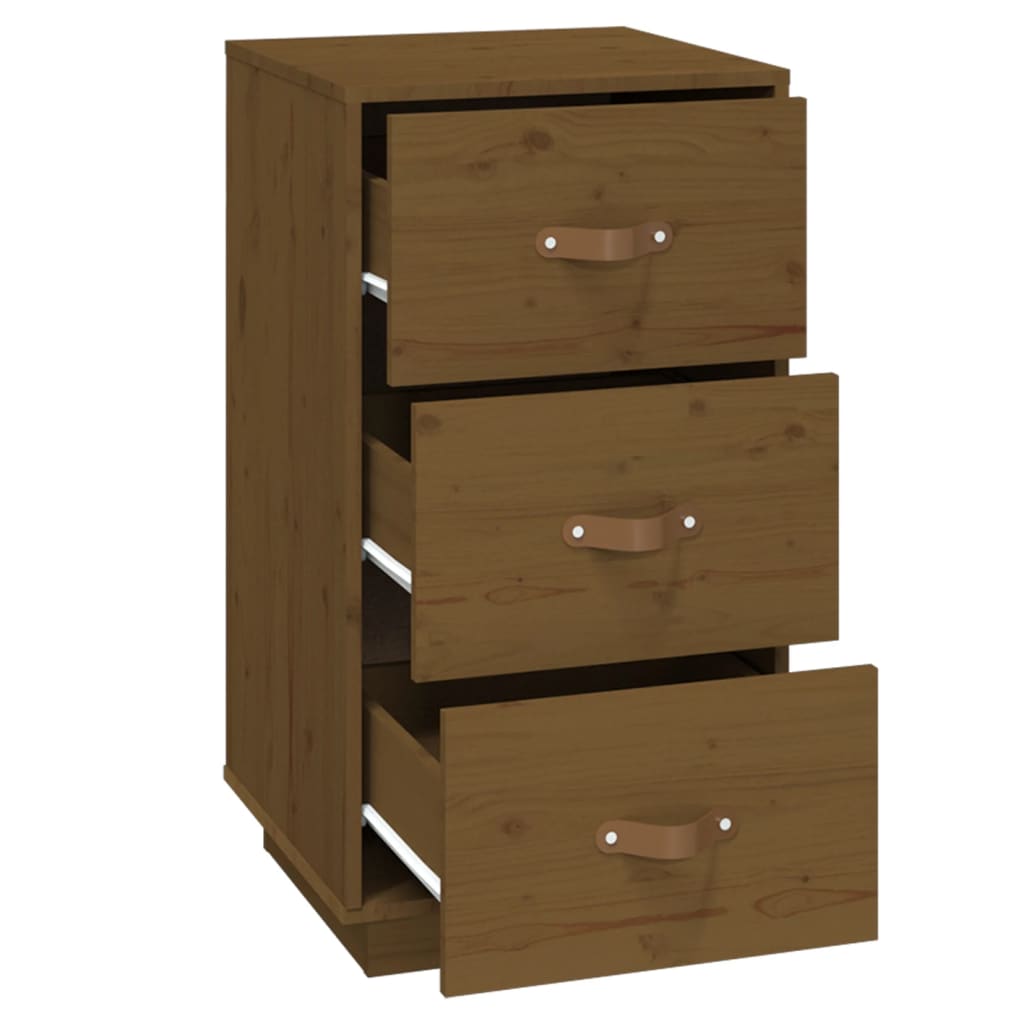 Table de chevet Marron miel 40x40x75 cm Bois de pin solide - XIOS