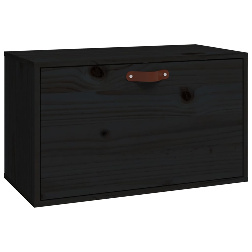 Armoire murale Noir 60x30x35 cm Bois de pin massif - XIOS