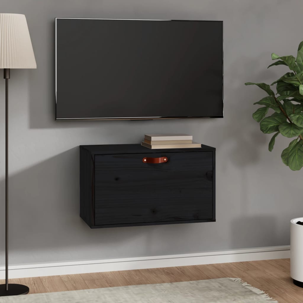 Armoire murale Noir 60x30x35 cm Bois de pin massif - XIOS