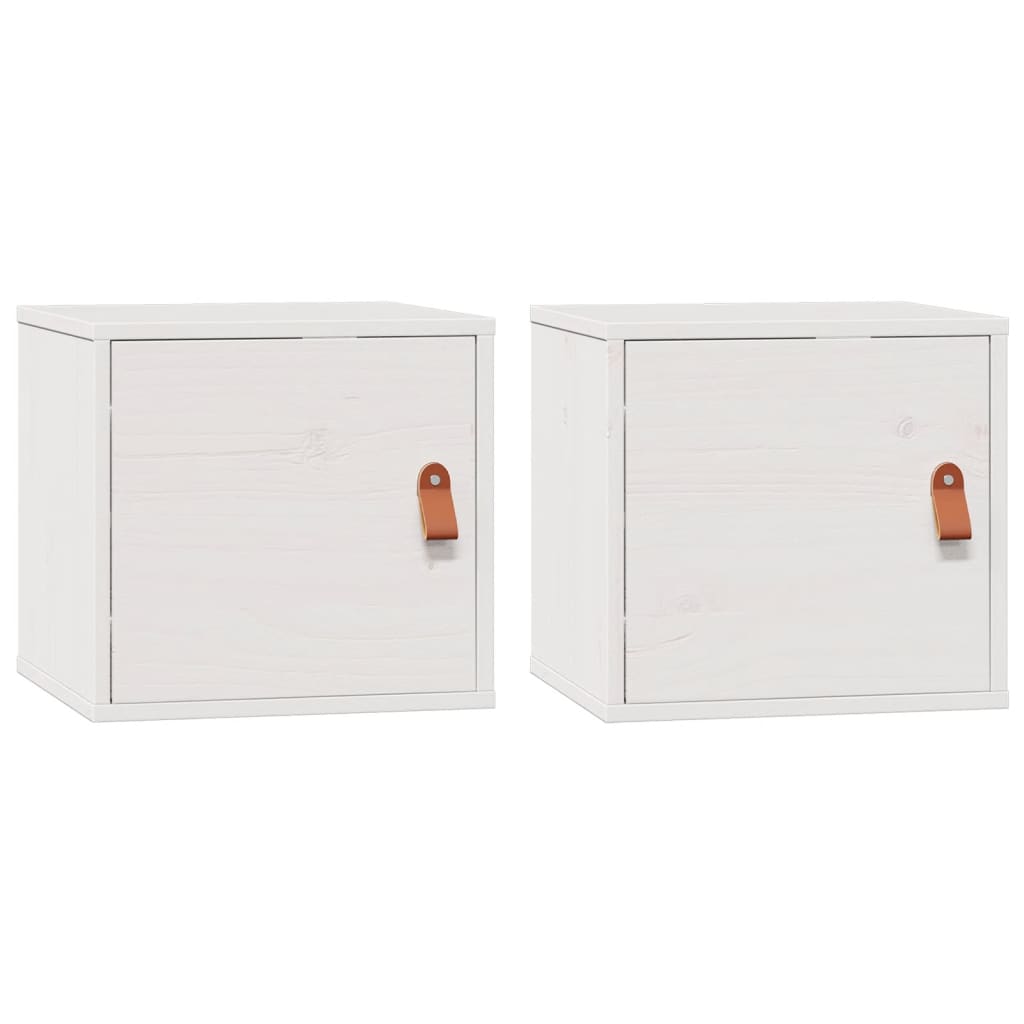 Armoires murales 2 pcs Blanc 31,5x30x30 cm Bois de pin massif - XIOS