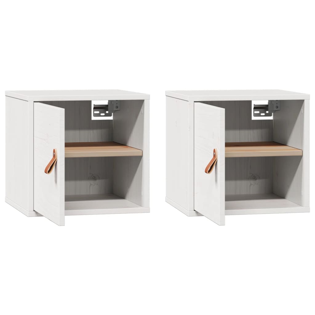 Armoires murales 2 pcs Blanc 31,5x30x30 cm Bois de pin massif - XIOS
