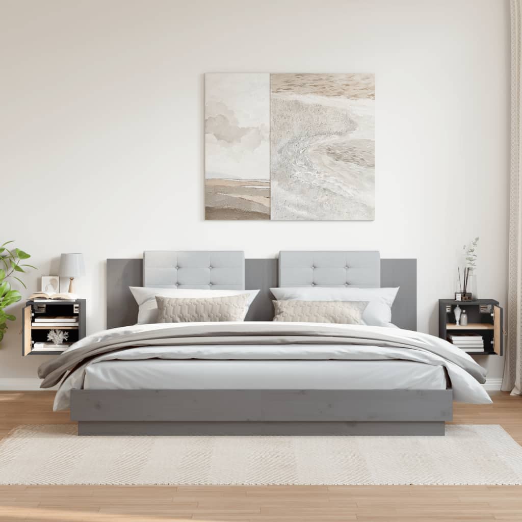 Armoires murales 2 pcs Gris 31,5x30x30 cm Bois de pin massif - XIOS