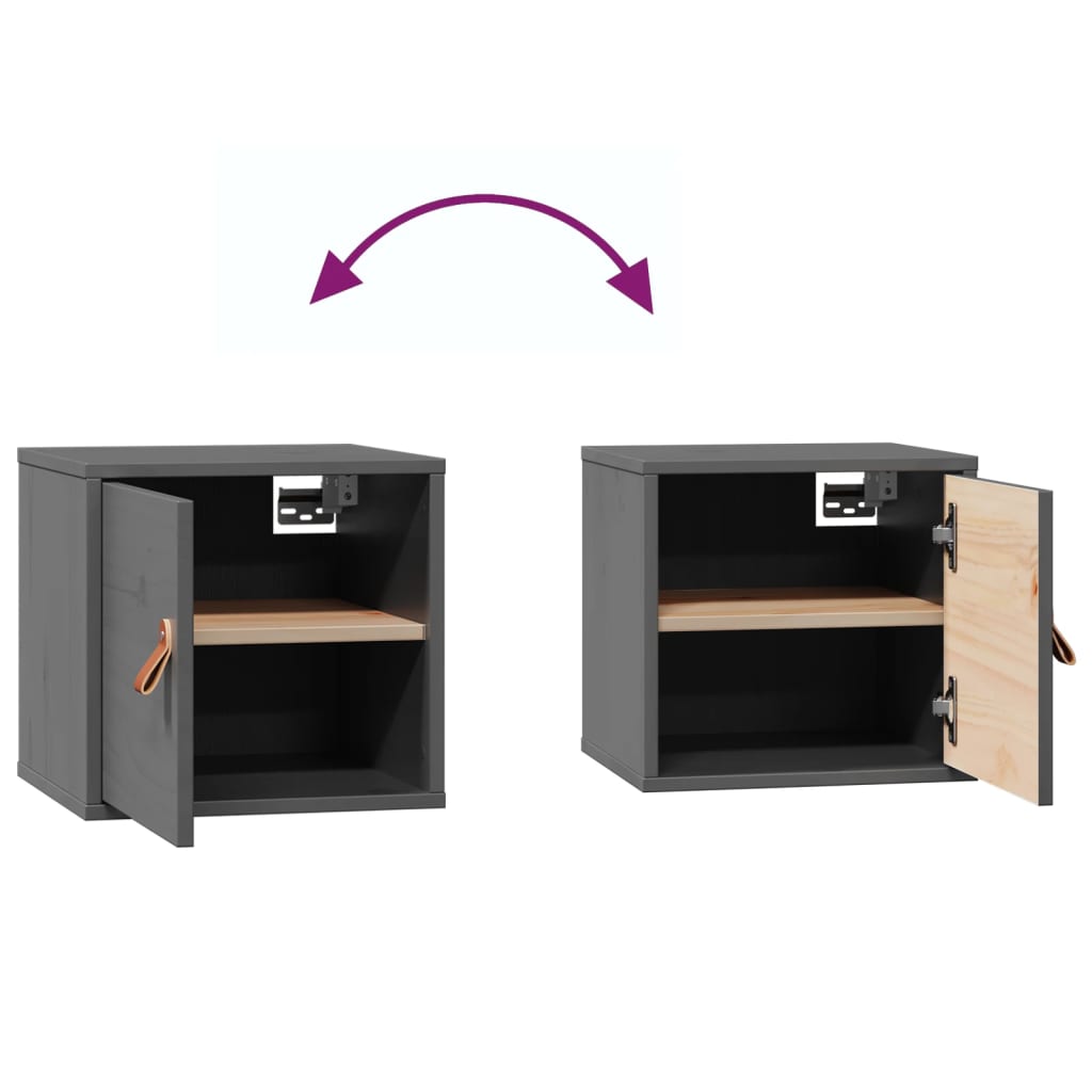 Armoires murales 2 pcs Gris 31,5x30x30 cm Bois de pin massif - XIOS