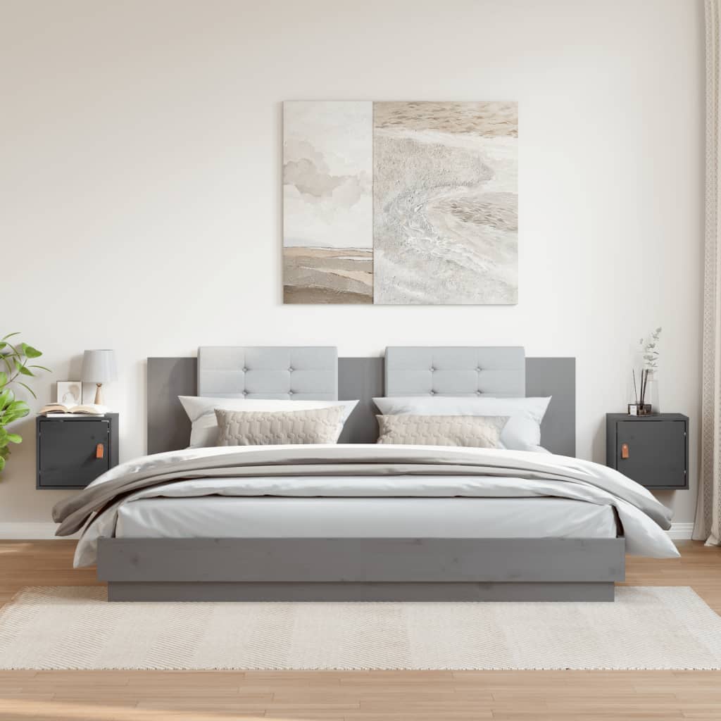 Armoires murales 2 pcs Gris 31,5x30x30 cm Bois de pin massif - XIOS