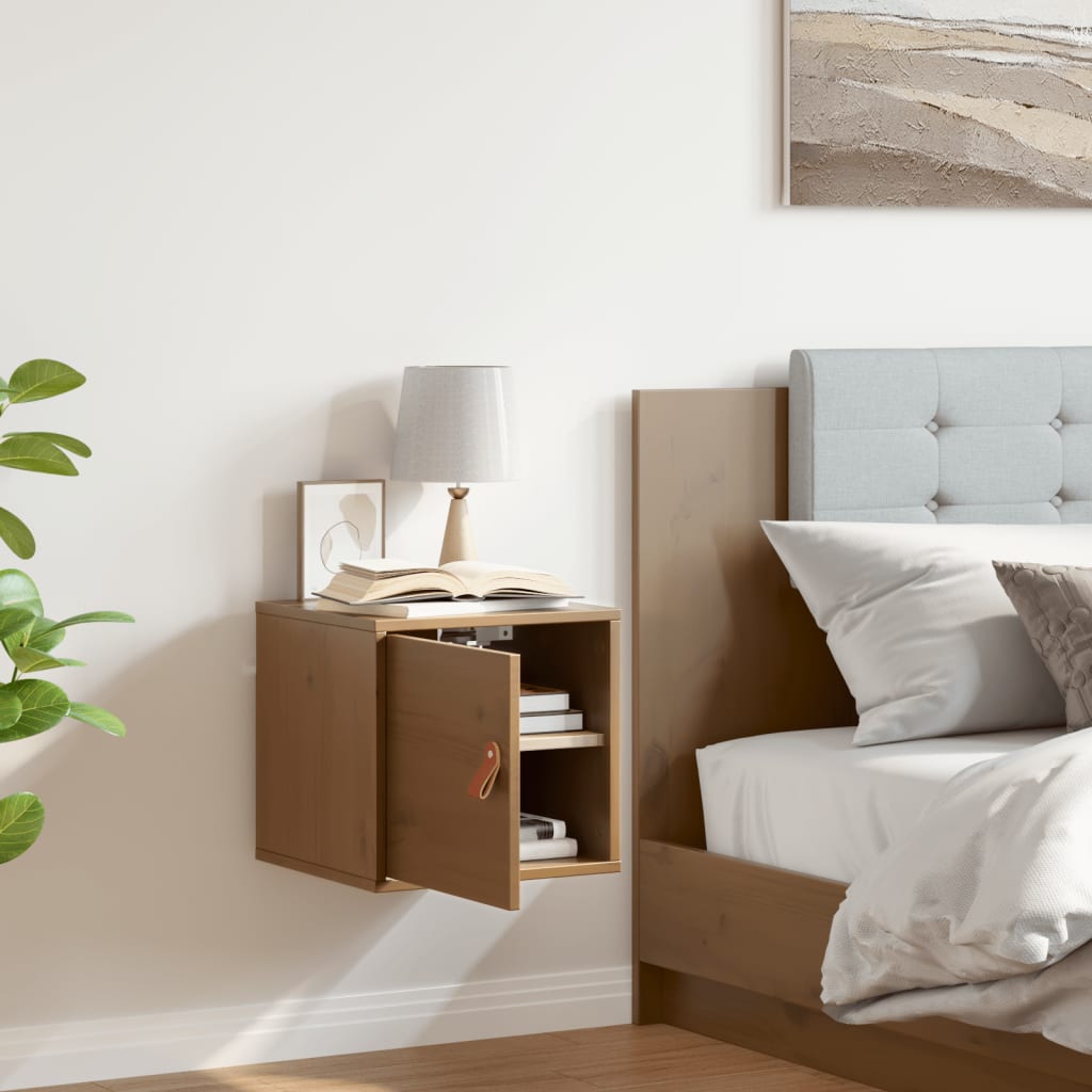 Armoire murale Marron miel 31,5x30x30 cm Bois de pin massif - XIOS