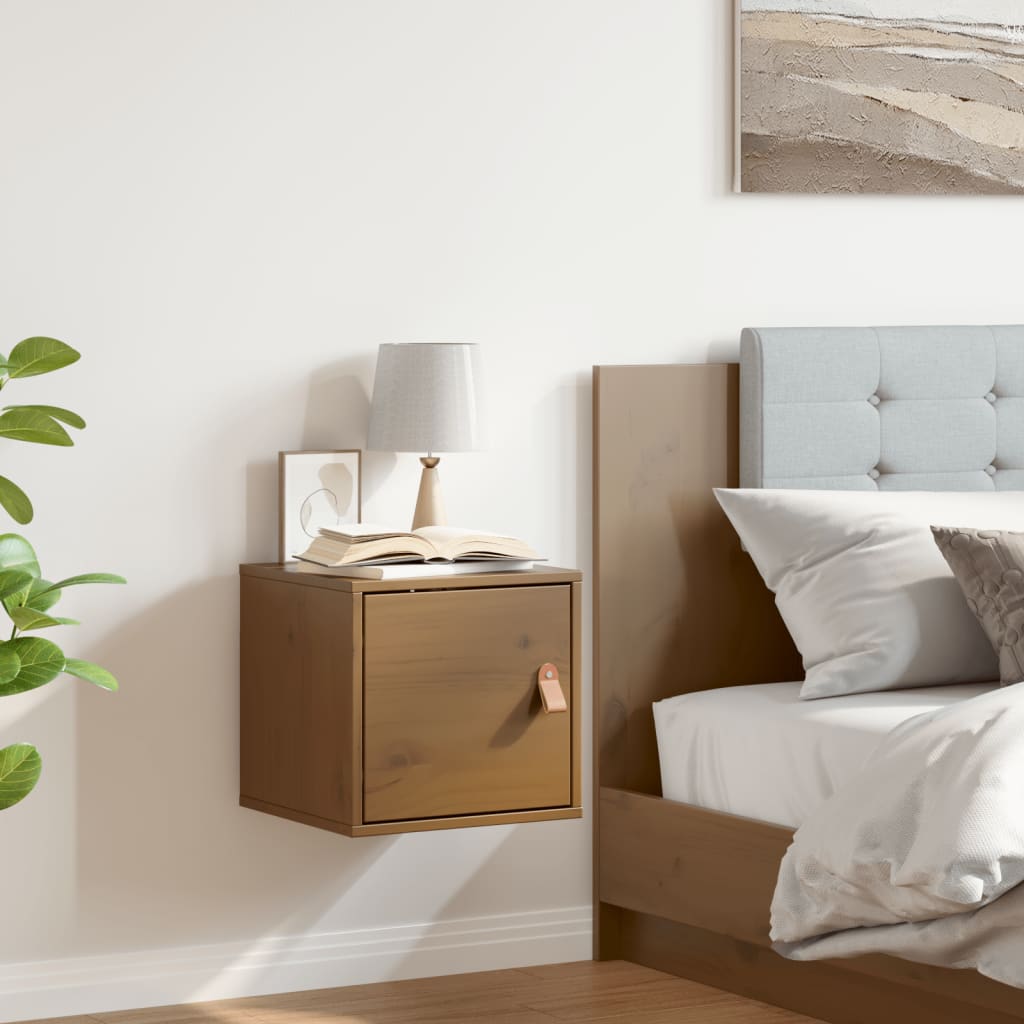 Armoire murale Marron miel 31,5x30x30 cm Bois de pin massif - XIOS