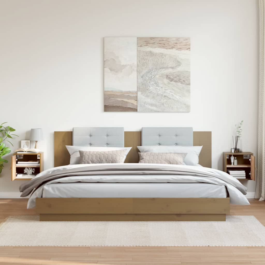 Armoires murales 2pcs Marron miel 31,5x30x30 cm Bois pin massif - XIOS