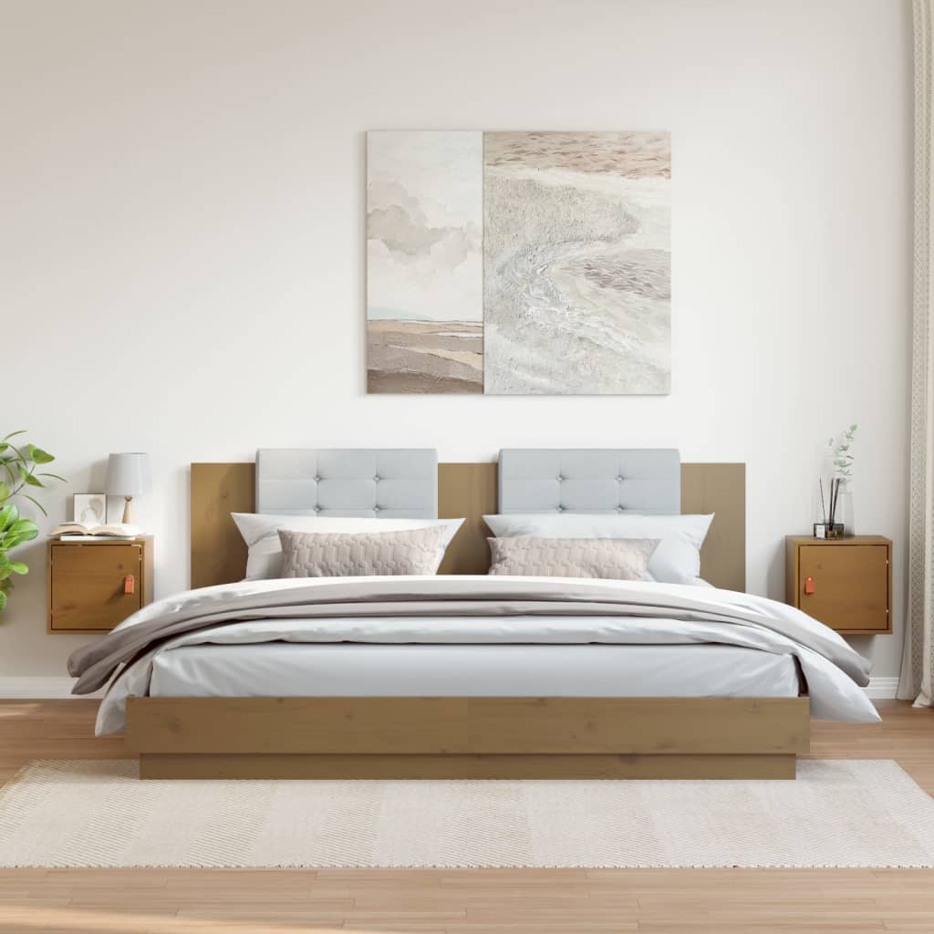 Armoires murales 2pcs Marron miel 31,5x30x30 cm Bois pin massif - XIOS